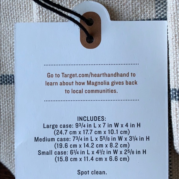 NWT Hearth & Hand Three-Piece Canvas Travel Cases - Picture 7 of 8